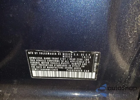 2017 Volkswagen Golf Sportwagen Tsi S/Tsi Se/Tsi Sel из США, поврежденный, VIN 3VWC17AU6HM513635